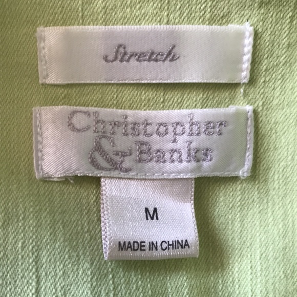 Christopher & Banks, lime green jean jacket, size M - Picture 5 of 9